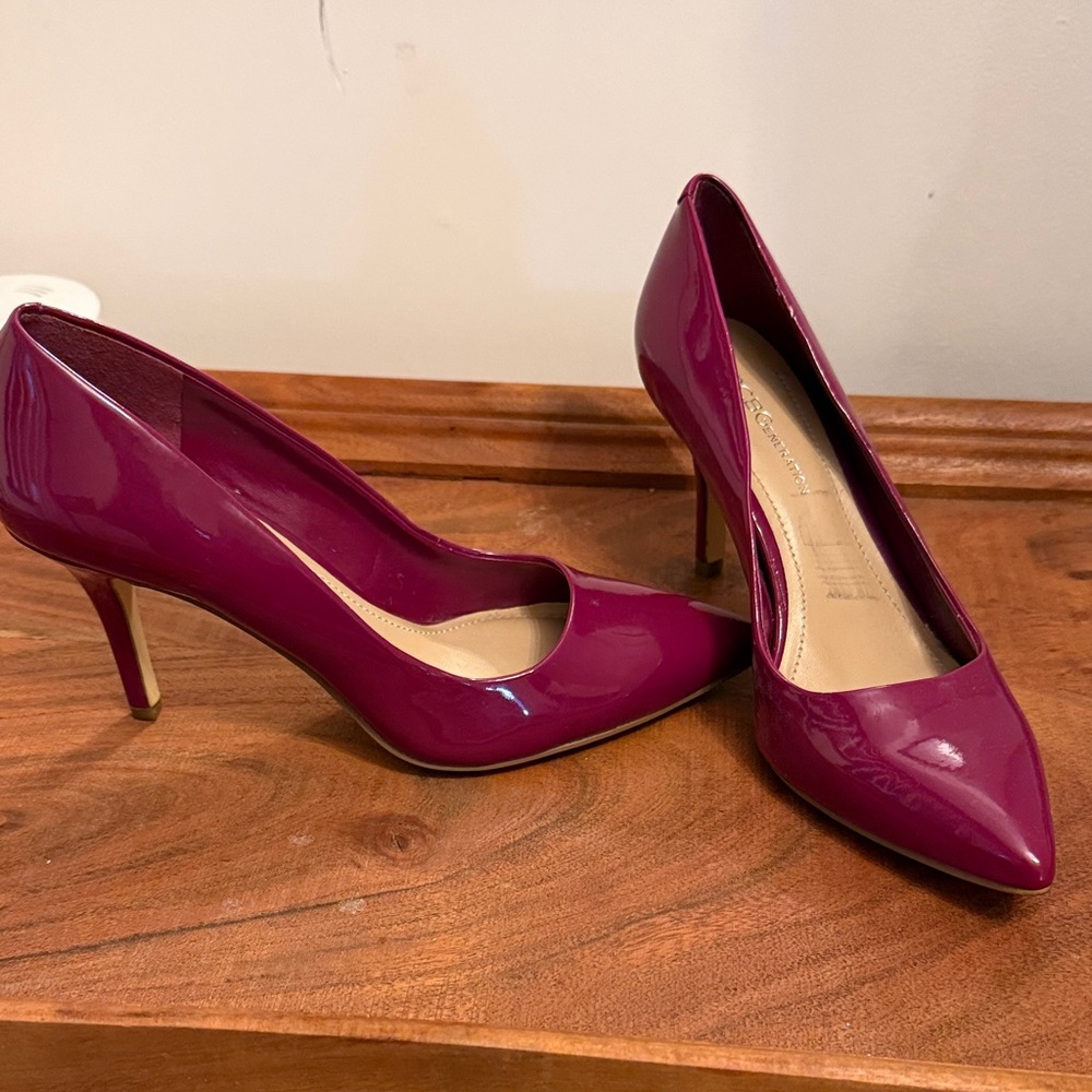 BCBGeneration Glossy Plum Heels